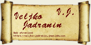 Veljko Jadranin vizit kartica